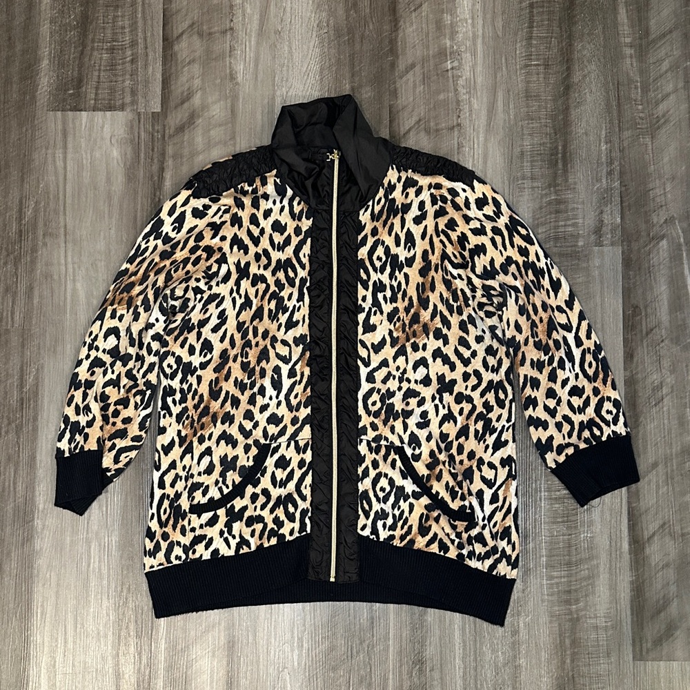 Zenergy by Chico’s Leopard Print Zip-Up Jacket - 3 (XL)